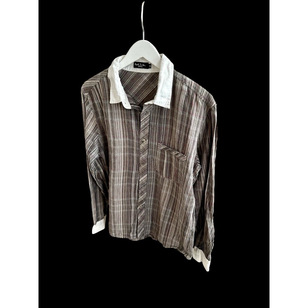 Paul Smith Jeans Striped Long Sleeve Button Up Tailored Fit Shirt Sz 52 Fits Med
